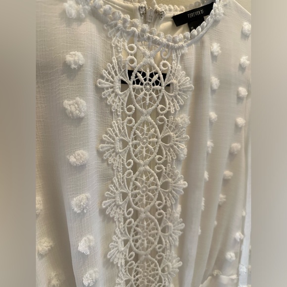 NWOT Forever 21 White Embroidered Dress Size Small - Picture 7 of 10